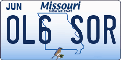MO license plate OL6S0R