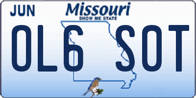 MO license plate OL6S0T