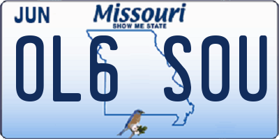 MO license plate OL6S0U