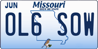 MO license plate OL6S0W