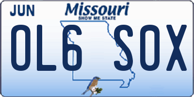 MO license plate OL6S0X
