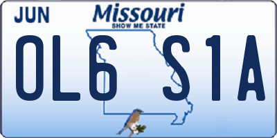 MO license plate OL6S1A