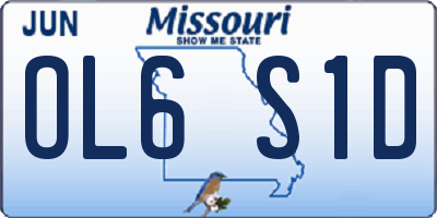 MO license plate OL6S1D