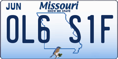 MO license plate OL6S1F
