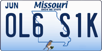 MO license plate OL6S1K