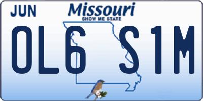 MO license plate OL6S1M