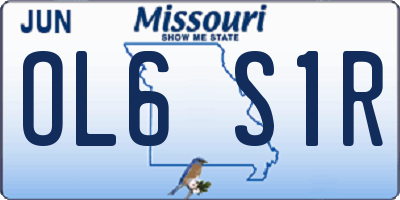 MO license plate OL6S1R