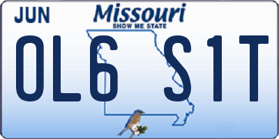 MO license plate OL6S1T