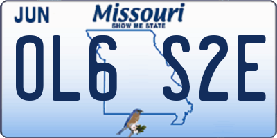 MO license plate OL6S2E