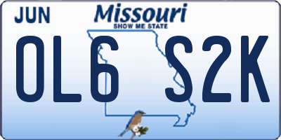 MO license plate OL6S2K