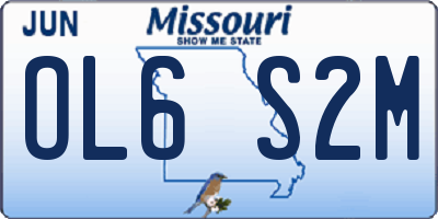 MO license plate OL6S2M
