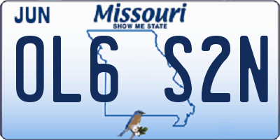 MO license plate OL6S2N
