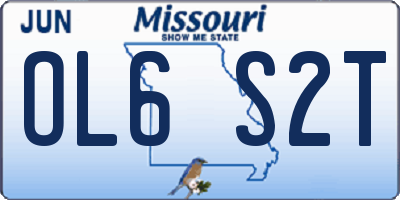MO license plate OL6S2T