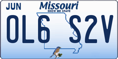 MO license plate OL6S2V
