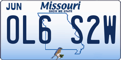 MO license plate OL6S2W