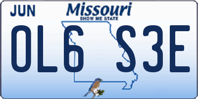 MO license plate OL6S3E