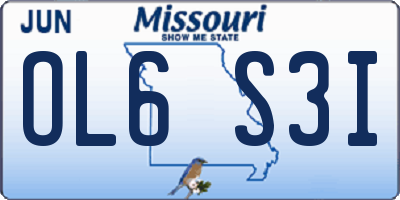 MO license plate OL6S3I