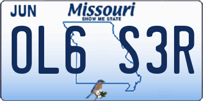 MO license plate OL6S3R