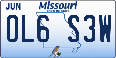 MO license plate OL6S3W