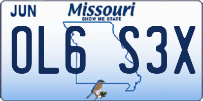 MO license plate OL6S3X