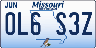 MO license plate OL6S3Z
