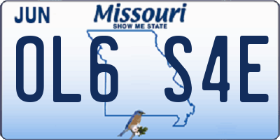 MO license plate OL6S4E