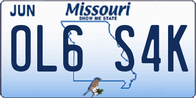 MO license plate OL6S4K