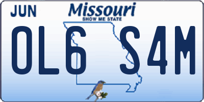 MO license plate OL6S4M
