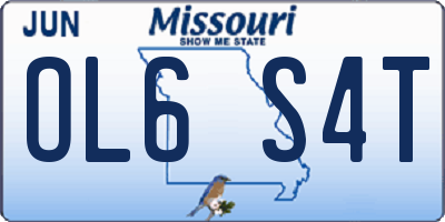 MO license plate OL6S4T
