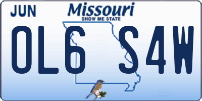 MO license plate OL6S4W