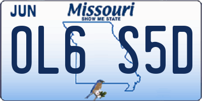 MO license plate OL6S5D
