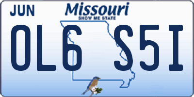 MO license plate OL6S5I