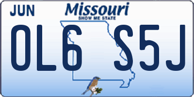 MO license plate OL6S5J