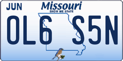 MO license plate OL6S5N