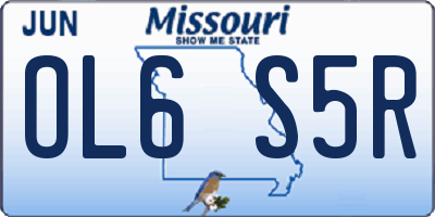 MO license plate OL6S5R