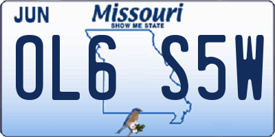 MO license plate OL6S5W