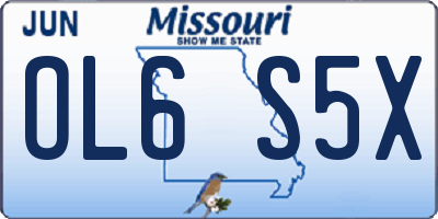 MO license plate OL6S5X