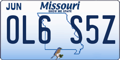 MO license plate OL6S5Z