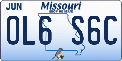 MO license plate OL6S6C