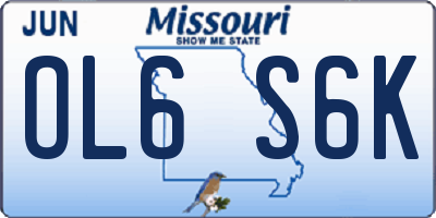 MO license plate OL6S6K