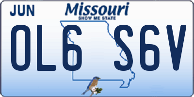 MO license plate OL6S6V