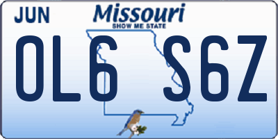 MO license plate OL6S6Z