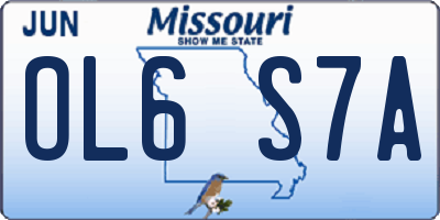 MO license plate OL6S7A