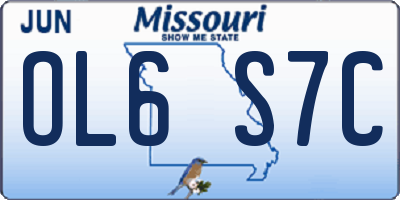 MO license plate OL6S7C