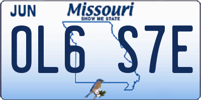 MO license plate OL6S7E