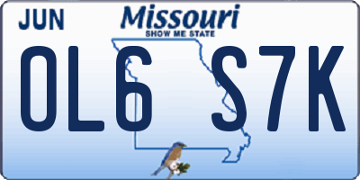 MO license plate OL6S7K