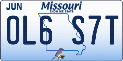 MO license plate OL6S7T