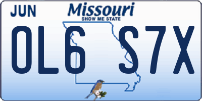 MO license plate OL6S7X