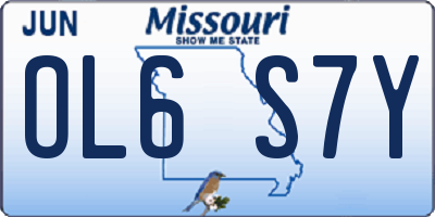 MO license plate OL6S7Y