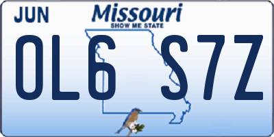 MO license plate OL6S7Z